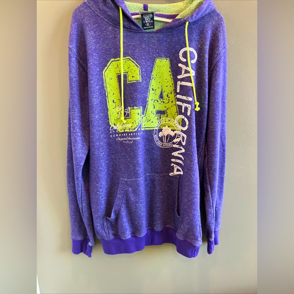 Neon Green & Purple Salt Creek Premium Souvenir CA California Hoodie